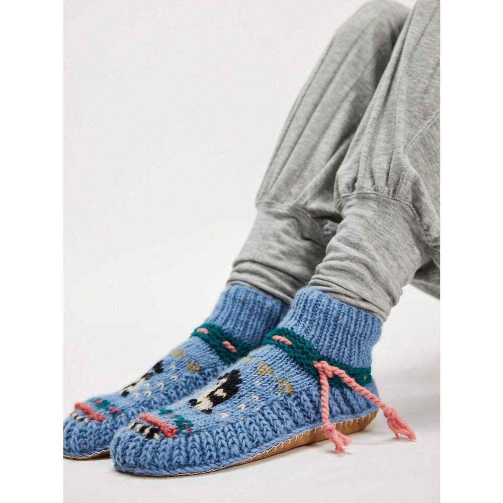 Free People Frosty Friends Slipper Socks sz L, NWT - Picture 2 of 7